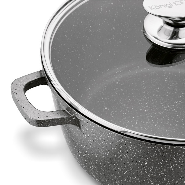 Zestaw garnk&oacute;w Konighoffer Pollo Grey 8 element&oacute;w 2 nakładki i 2 podkładki