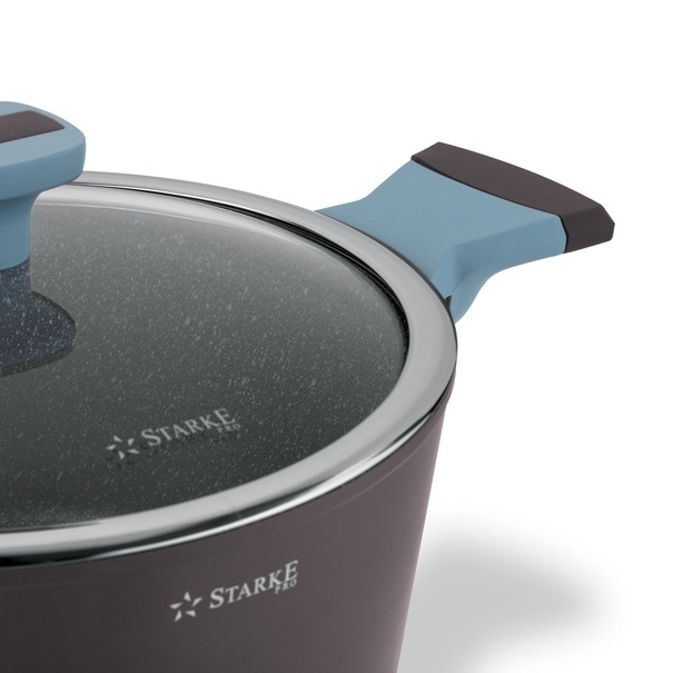 Zestaw garnk&oacute;w na indukcję marmurowych Starke Pro Luxury Grey II 8 element&oacute;w