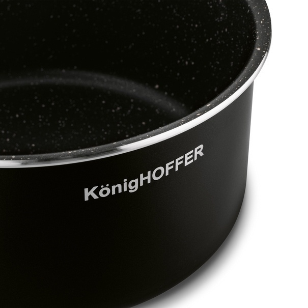 Zestaw garnk&oacute;w z odpinaną rączką Konighoffer Spinel Black 4 elementy bez indukcji