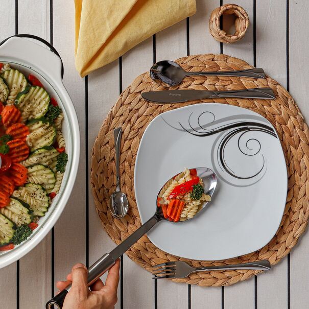 Zestaw kwadratowych talerzy porcelanowych Tadar Dolce Vita 18 element&oacute;w