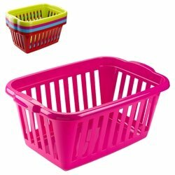 Kosz na pranie Plastic Forte 60 x 40 x 26 cm prostokątny mix kolorów