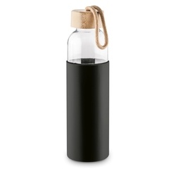 Butelka szklana na wodę Tadar Pure 0,5 l z osłoną silikonową czarna