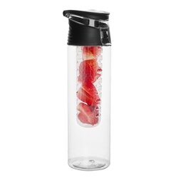 Butelka z wkładem na owoce i lód plastikowa Tadar 700 ml czarna