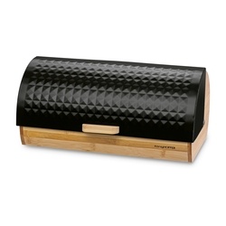 Chlebak drewniany Konighoffer Geometric 36 x 25 x 17 cm czarny