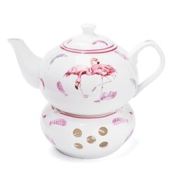 Dzbanek porcelanowy z podgrzewaczem Tadar Flamingo 1 l