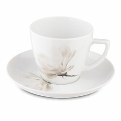 Filiżanka do kawy porcelanowa ze spodkiem Lubiana Wiedeń Magnolia II 350 ml