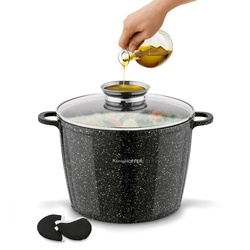 Garnek ceramiczny wysoki Konighoffer Kingstone 6,85 l okrągły z aromatyzerem i 2 nakładki