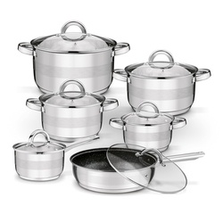 Komplet garnk&oacute;w nierdzewnych z patelnią non stick Tadar Roger 12 element&oacute;w