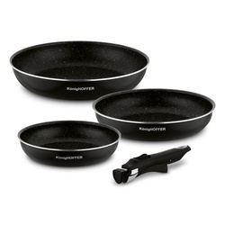 Komplet patelni z odpinaną rączką Konighoffer Spinel Black 20 cm 24 cm 28 cm bez indukcji