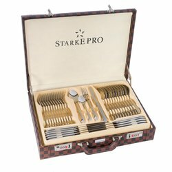 Komplet sztućców w skórzanej walizce Starke Pro Audrey 72 elementy