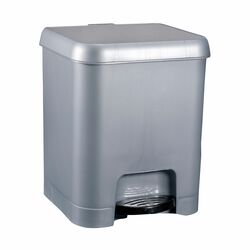 Kosz na śmieci z pedałem Great Plastic Bin 7 l srebrny