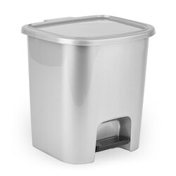 Kosz na śmieci z pedałem Plastic Forte Cube 7,5 l srebrny