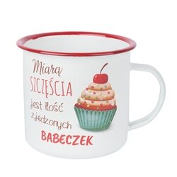 Kubek emaliowany retro Tadar Miarą szczęścia 750 ml
