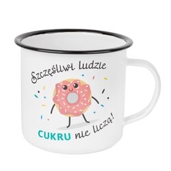 Kubek emaliowany retro Tadar Szczęśliwi ludzie 750 ml