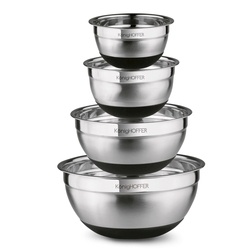 Miski nierdzewne z silikonową podstawą Konighoffer 14 cm 16 cm 20 cm 24 cm satyna