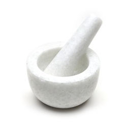 Moździerz kuchenny Tadar 10 x 6 cm marmurowy biały