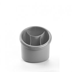Ociekacz na sztućce Plastic Forte 16 x 14 x 16 cm srebrny okrągły