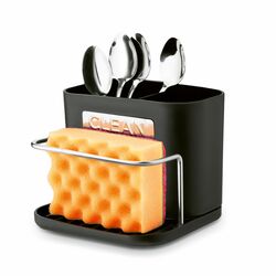 Ociekacz na sztućce z podstawką Tadar Clean 13,5 x 12 x 10,8 cm czarny