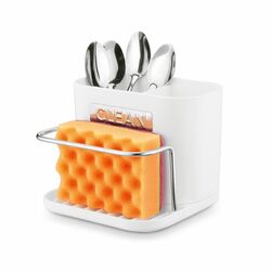 Ociekacz na sztućce z podstawką Tadar Clean 13,5 x 12 x 10,8 cm biały