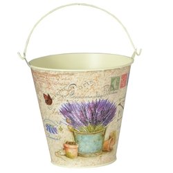Osłonka na doniczkę metalowa Tadar Wiaderko 15,5 x 24 cm mix wzorów