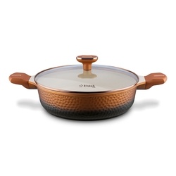 Patelnia głęboka na indukcję kr&oacute;tkie uchwyty Starke Pro Texture Copper 28 x 8 cm