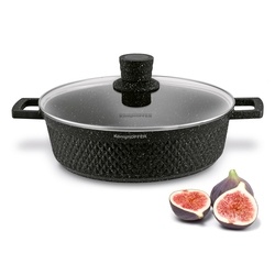 Patelnia marmurowa na indukcję kr&oacute;tkie uchwyty Konighoffer Escuro 28 cm