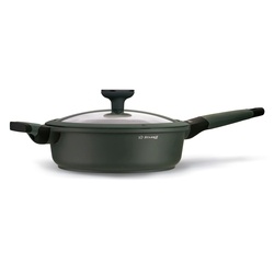 Patelnia na indukcję marmurowa z pokrywką Starke Pro Viridi 24 cm głęboka
