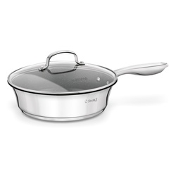 Patelnia nierdzewna non-stick na indukcję z pokrywką Starke Pro Sintesi 24 cm
