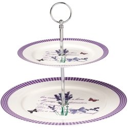 Patera dwupoziomowa na ciasto lub owoce Tadar Lawenda 26/19 cm