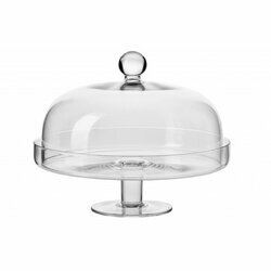 Patera szklana na nóżce z kloszem Krosno Servo Line 28 cm