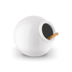 Pojemnik kuchenny z drewnianą łyżeczką Konighoffer Ceramic biały