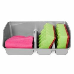 Pojemnik na gąbki Plastic Forte 21,5 x 13 x 8 cm srebrny