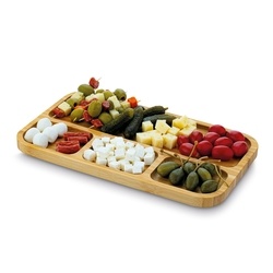 Półmisek na przekąski bambusowy Tadar 33 x 19,5 x 1,6 cm