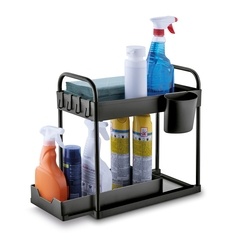 Regał uniwersalny organizer Tadar 2 poziomy 40 x 39,5 x 22 cm czarny