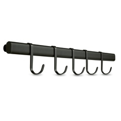 Reling kuchenny z 5 wieszakami Tadar 60 cm czarny