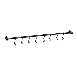 Reling kuchenny z 8 wieszakami Tadar 54 cm czarny