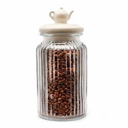 Słoik ozdobny z pokrywką ceramiczną Tadar Czajniczek 1300 ml okrągły