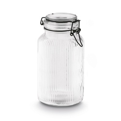 Słoik z czarnym klipsem i szklaną pokrywą Tadar Strip 1200 ml