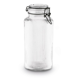 Słoik z czarnym klipsem i szklaną pokrywą Tadar Strip 1500 ml