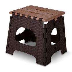 Taboret składany mały Miss Collection Jerry 26,5 x 31 x 27,5 cm brązowy