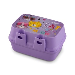 Lunch box z przegr&oacute;dkami widelcem i nożem dla dzieci Tuffex 12,5 x 17 x 9 cm mix kolor&oacute;w
