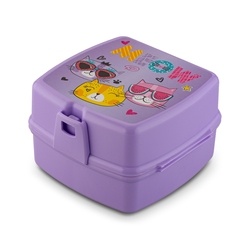 Lunch box z przegr&oacute;dkami widelcem i nożem dla dzieci Tuffex 14 x 15 x 9 cm mix kolor&oacute;w