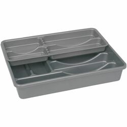 Wkład do szuflady na sztućce dwupoziomowy Plast Team 39 x 30,5 x 7,1 cm srebrny