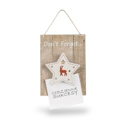 Zawieszka ścienna bożonarodzeniowa Tadar Dont Forget 10 x 2 x 13,5 cm beżowa