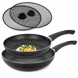 Zestaw 2 patelni non-stick Tadar Marmara 24 cm 28 cm i pokrywek Tadar 25 cm 29 cm