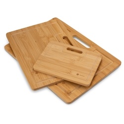 Zestaw 3 desek bambusowych do krojenia z uchwytem Tadar 35 x 26 cm 30 x 22,5 cm 20 x 15 cm