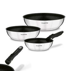Zestaw 3 patelni głębokich z odpinaną rączką Konighoffer Colate 20 cm 24 cm 28 cm