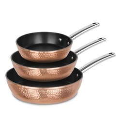 Zestaw 3 patelni na indukcję Starke Pro Black Copper 20 cm 24 cm 28 cm