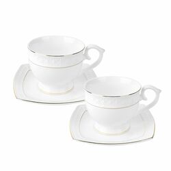 Zestaw dwóch filiżanek ze spodkami Tadar Etiuda porcelana NBC 280 ml