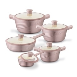 Zestaw garnk&oacute;w ceramicznych na indukcję Starke Pro Naturale Rose Gold 10 element&oacute;w